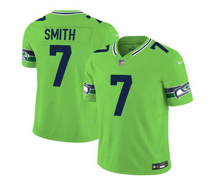 Men's Seattle Seahawks #7 Geno Smith 2023 FUSE Green Limited Stitched Jersey