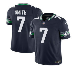 Men's Seattle Seahawks #7 Geno Smith 2023 FUSE Navy Limited Stitched Jersey