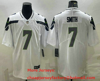 Men's Seattle Seahawks #7 Geno Smith White 2022 Vapor Untouchable Stitched NFL Nike Limited Jersey