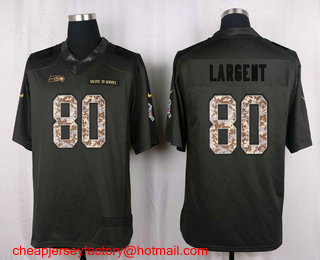 Men's Seattle Seahawks #80 Steve Largent Black Anthracite 2016 Salute To Service Stitched NFL Nike Limited Jersey