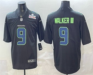 Men's Seattle Seahawks #9 Kenneth Walker III Limited Black Super Bowl LX Fashion Vapor Jersey