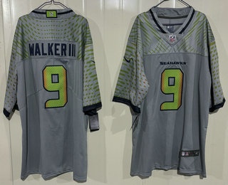 Men's Seattle Seahawks #9 Kenneth Walker III Limited Gray Rivalries Vapor Jersey