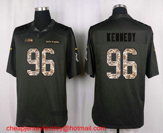 Men's Seattle Seahawks #96 Cortez Kennedy Black Anthracite 2016 Salute To Service Stitched NFL Nike Limited Jersey