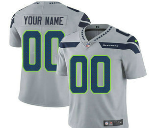 Men's Seattle Seahawks Custom Vapor Untouchable Gray Alternate NFL Nike Limited Jersey