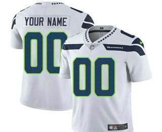 Men's Seattle Seahawks Custom Vapor Untouchable White Road NFL Nike Limited Jersey