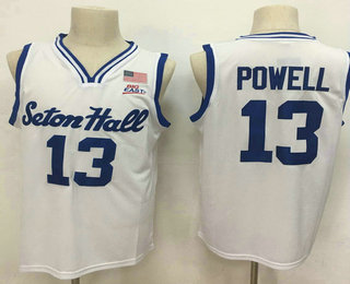 Men's Seton Hall Pirates #13 Myles Powell White College Basketball Swingman Stitched Jersey