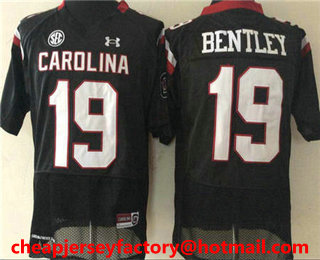 Men's South Carolina Gamecocks #19 Jake Bentley Black College Football Stitched Under Armour NCAA Jersey