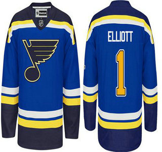 Men's St. Louis Blues #1 Brian Elliott 2014 Blue Home NHL Reebok Jersey