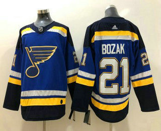 Men's St. Louis Blues #21 Tyler Bozak Blue 2017-2018 Hockey Stitched NHL Jersey