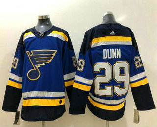 Men's St. Louis Blues #29 Vince Dunn Blue 2017-2018 Hockey Stitched NHL Jersey