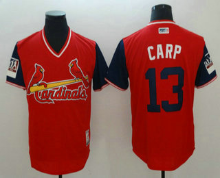 Men's St. Louis Cardinals #13 Matt Carpenter Carp Red 2018 LLWS Players Weekend Stitched Nickname Jersey