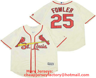 Men's St. Louis Cardinals #25 Dexter Fowler Cream Stitched MLB Cool Base Jersey