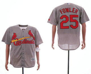 Men's St. Louis Cardinals #25 Dexter Fowler Gray Road Stitched MLB Cool Base Jersey