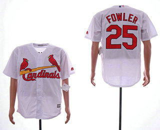 Men's St. Louis Cardinals #25 Dexter Fowler White Home Stitched MLB Flex Base Jersey