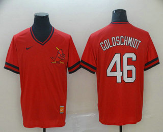 Men's St. Louis Cardinals #46 Paul Goldschmidt Red Nike Cooperstown Collection Legend V Neck Jersey