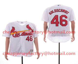 Men's St. Louis Cardinals #46 Paul Goldschmidt White Home Stitched MLB Flex Base Jersey