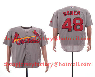 Men's St. Louis Cardinals #48 Harrison Bader Gray Stitched MLB Cool Base Jersey