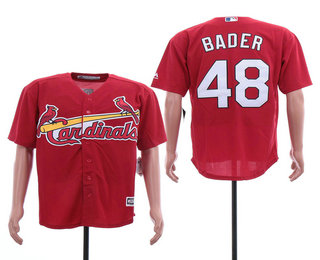 Men's St. Louis Cardinals #48 Harrison Bader Red Stitched MLB Cool Base Jersey
