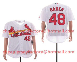Men's St. Louis Cardinals #48 Harrison Bader White Home Stitched MLB Flex Base Jersey
