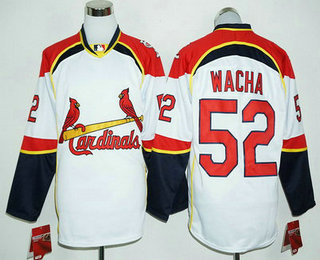 Men's St. Louis Cardinals #52 Michael Wacha White Long Sleeve Baseball Jersey