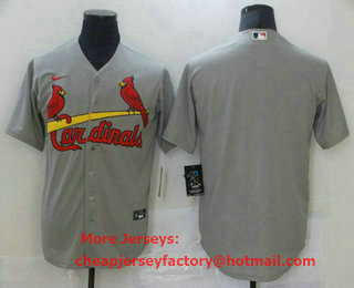 Men's St. Louis Cardinals Blank Grey Stitched MLB Cool Base Nike Jersey