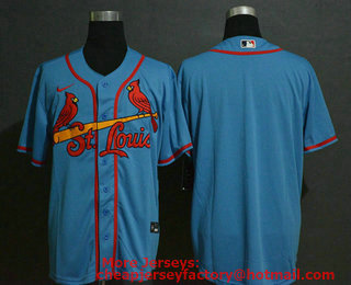 Men's St. Louis Cardinals Blank Light Blue Stitched MLB Cool Base Nike Jersey