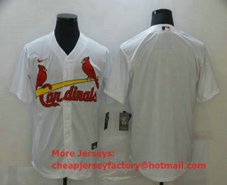 Men's St Louis Cardinals Blank White Stitched MLB Cool Base Nike Jersey