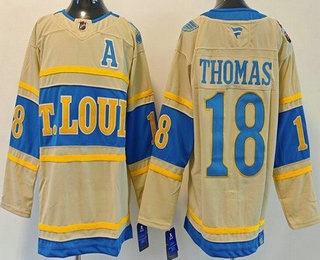 Men's St Louis Blues #18 Robert Thomas Cream 2025 Winter Classic Authentic Jersey