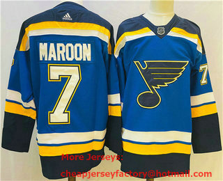 Men's St Louis Blues #7 Patrick Maroon Blue Adidas Stitched NHL Jersey