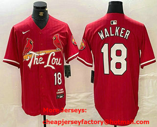 Men's St Louis Cardinals #18 Jordan Walker Red 2024 City Connect Limited Stitched Baseball Jersey