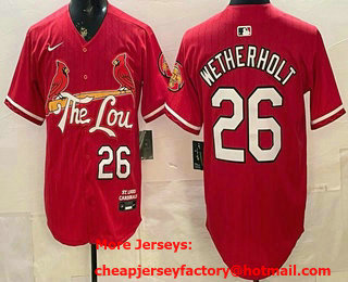 Men's St Louis Cardinals #26 JJ Wetherholt Red Limited Jersey
