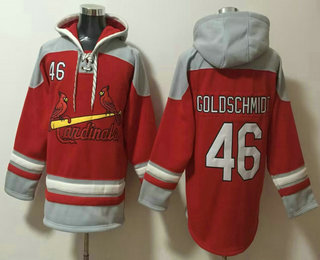 Men's St Louis Cardinals #46 Paul Goldschmidt Red Ageless Must Have Lace Up Pullover Hoodie
