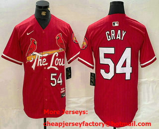 Men's St Louis Cardinals #54 Sonny Gray Red 2024 City Connect Limited Stitched Baseball Jersey