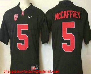Men's Standford Cardinals #5 Christian McCaffrey Black Stitched College Football Nike NCAA Jersey