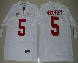 Men's Standford Cardinals #5 Christian McCaffrey White Stitched College Football Nike NCAA Jersey
