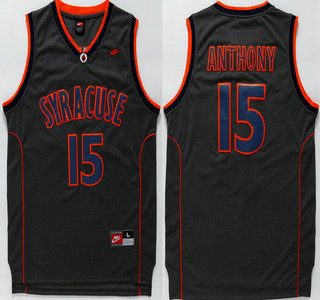 Men's Syracuse Orange #15 Camerlo Anthony Black College Basketball Nike Jersey