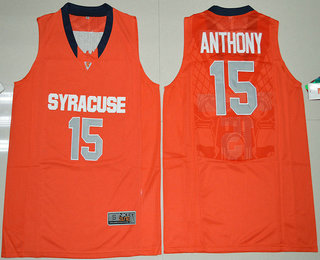Men's Syracuse Orange #15 Camerlo Anthony Orange College Basketball Nike Jersey