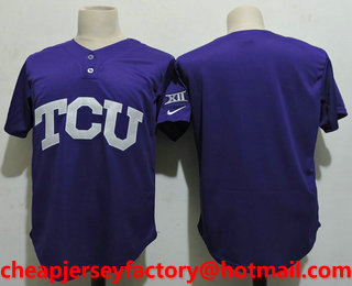 Men's TCU Horned Frogs Blank Purple College Baseball Stitched Nike NCAA Jersey