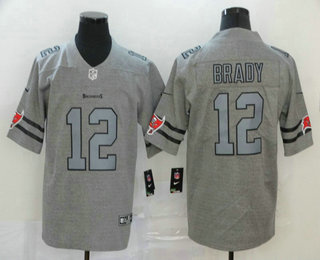 Men's Tampa Bay Buccaneers #12 Tom Brady 2020 Gray Gridiron Vapor Untouchable Stitched NFL Nike Limited Jersey