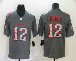 Men's Tampa Bay Buccaneers #12 Tom Brady Gray Fashion Static 2020 Vapor Untouchable Stitched NFL Nike Limited Jersey