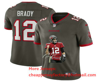 Men's Tampa Bay Buccaneers #12 Tom Brady Grey Player Portrait Edition 2020 Vapor Untouchable Stitched NFL Nike Limited Jersey