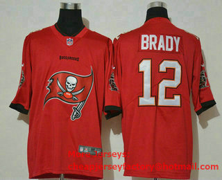 Men's Tampa Bay Buccaneers #12 Tom Brady Red 2020 Big Logo Vapor Untouchable Stitched NFL Nike Fashion Limited Jersey