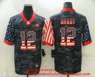 Men's Tampa Bay Buccaneers #12 Tom Brady USA Camo 2020 Salute To Service Stitched NFL Nike Limited Jersey