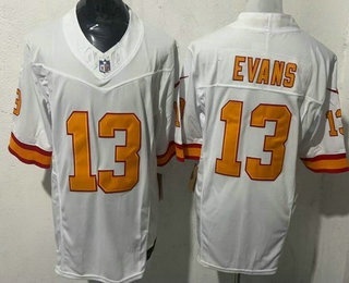 Men's Tampa Bay Buccaneers #13 Mike Evans Limited White Throwback FUSE Vapor Jersey