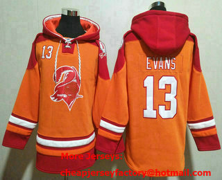 Men's Tampa Bay Buccaneers #13 Mike Evans Orange Ageless Must Have Lace Up Pullover Hoodie