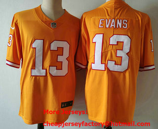 Men's Tampa Bay Buccaneers #13 Mike Evans Orange Limited Stitched Throwback Jersey