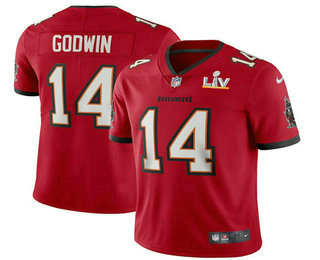 Men's Tampa Bay Buccaneers #14 Chris Godwin Red 2021 Super Bowl LV Vapor Untouchable Stitched Nike Limited NFL Jersey