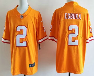 Men's Tampa Bay Buccaneers #2 Emeka Egbuka Limited Orange Throwback Vapor Jersey