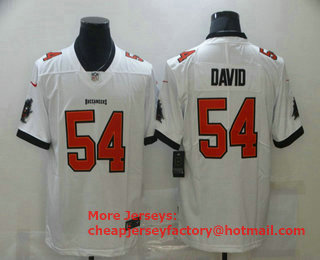 Men's Tampa Bay Buccaneers #54 Lavonte David White 2020 NEW Vapor Untouchable Stitched NFL Nike Limited Jersey