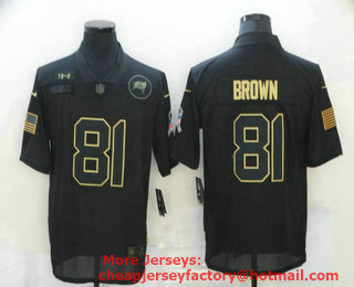 Men's Tampa Bay Buccaneers #81 Antonio Brown Black 2020 Salute To Service Stitched NFL Nike Limited Jersey